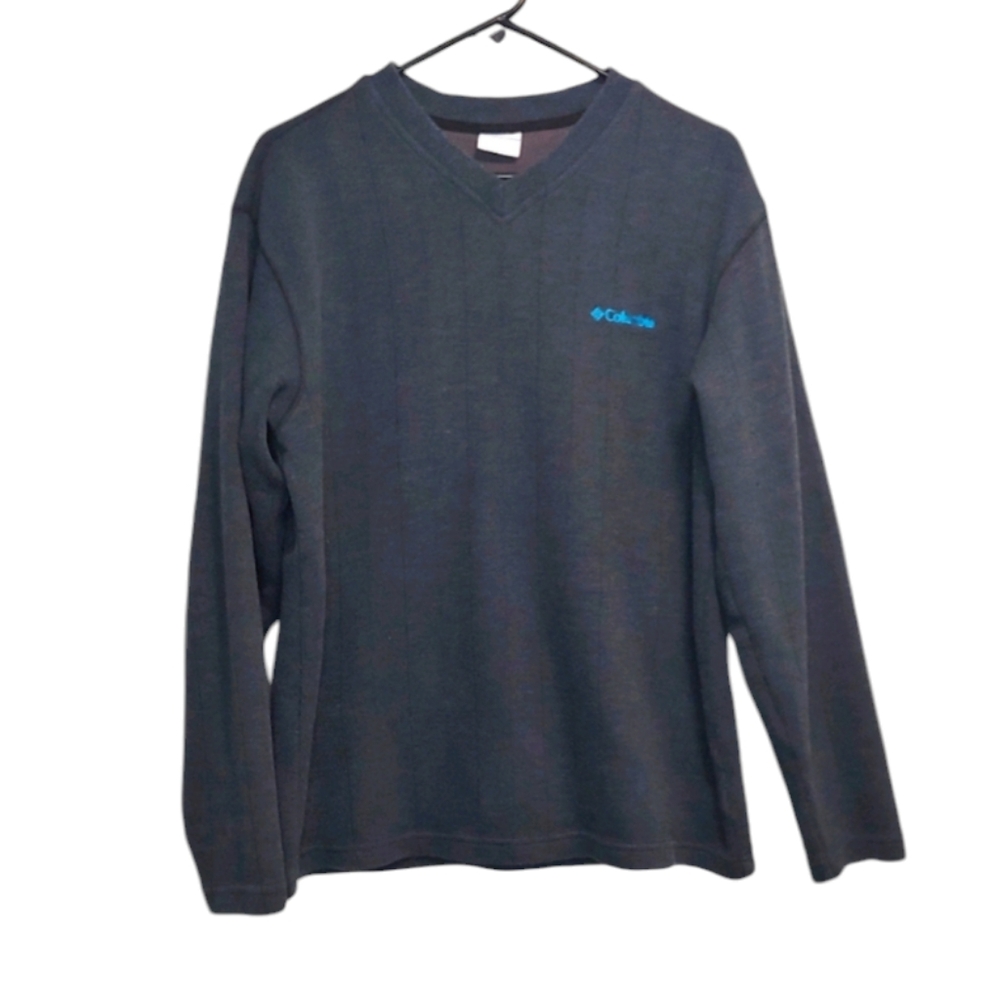 Columbia Men's Dark Blue V Neck Casual Outdoor Fall Winter Sweatshirt Size Large